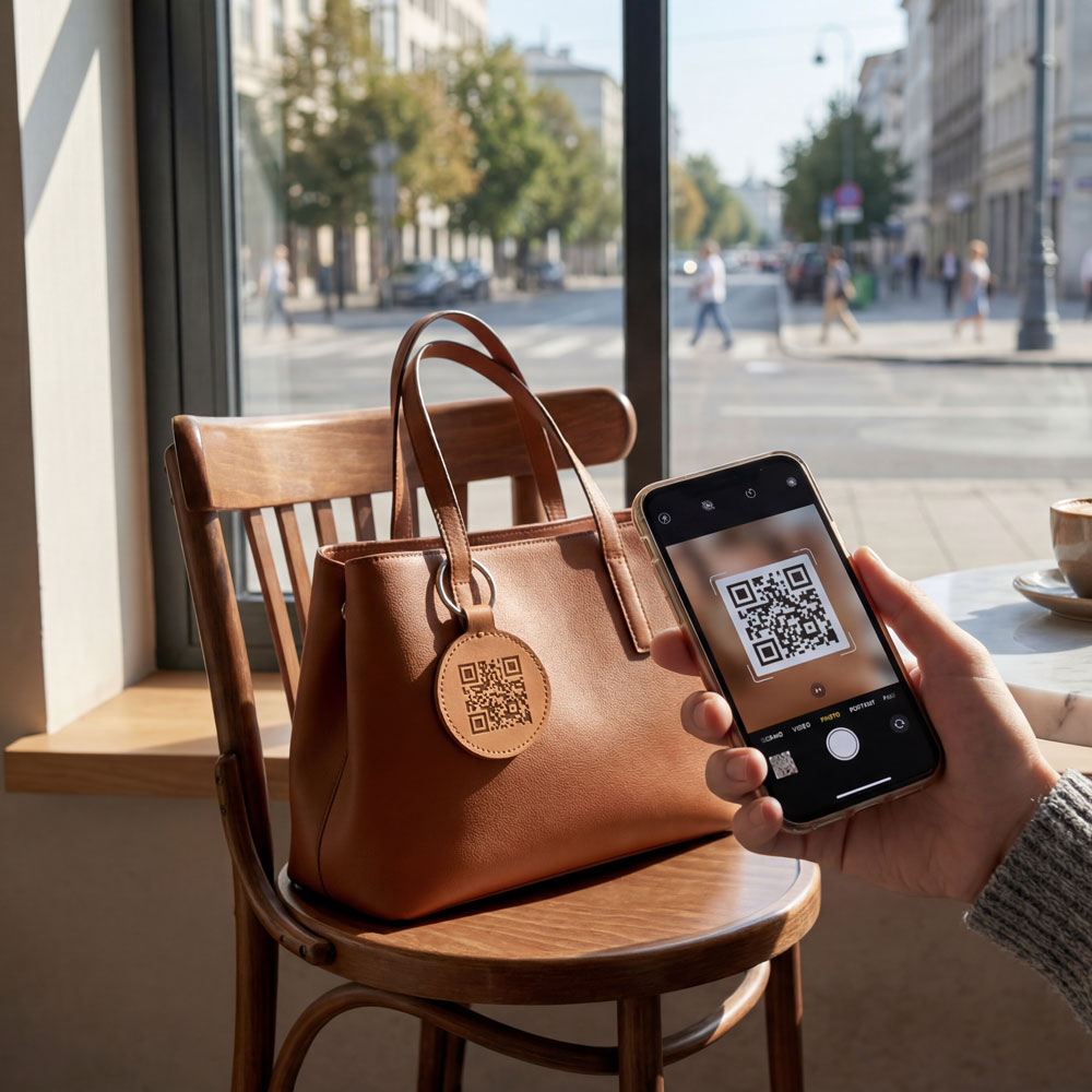 Разместите наклейки или брелки “Найди” на своих вещах или питомцах